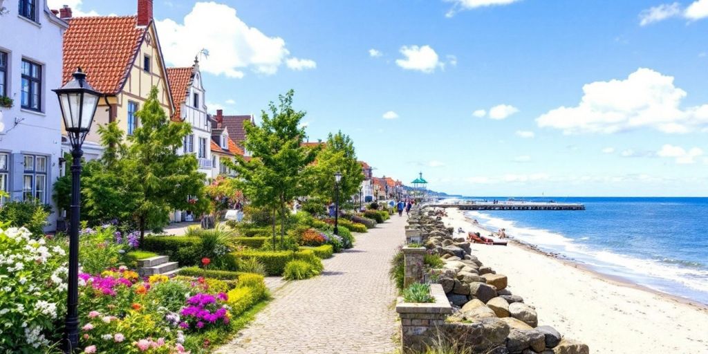 Heiligendamm Strandpromenade mit historischem Flair und Ostsee.